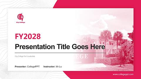 City College-Fort Lauderdale Academic Presentation/Research Findings Report PPT Template