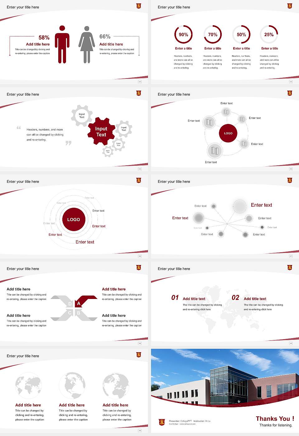 Coe College Course/Courseware Creation PPT Template16:9 ratio PPT effect preview image4