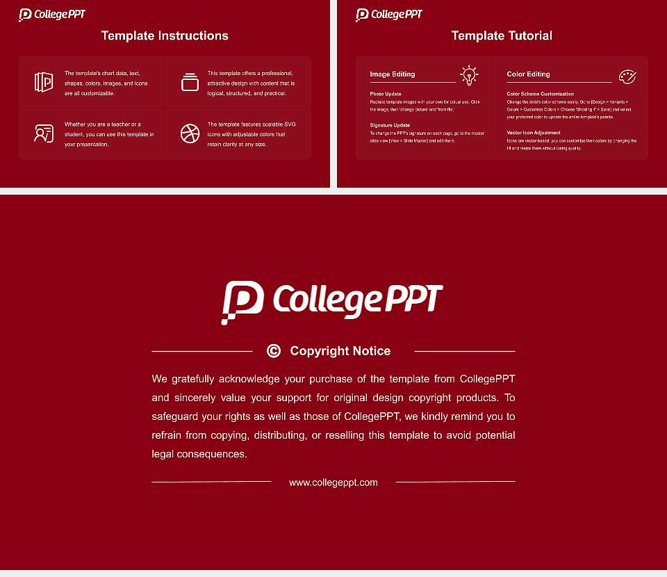 Coe College Course/Courseware Creation PPT Template16:9 ratio PPT effect preview image5