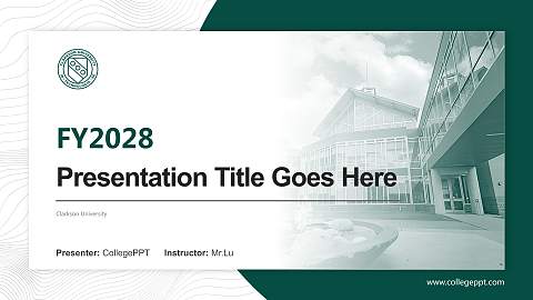 Clarkson University Academic Presentation/Research Findings Report PPT Template