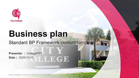 City College-Fort Lauderdale Competition/Entrepreneurship Contest PPT Template
