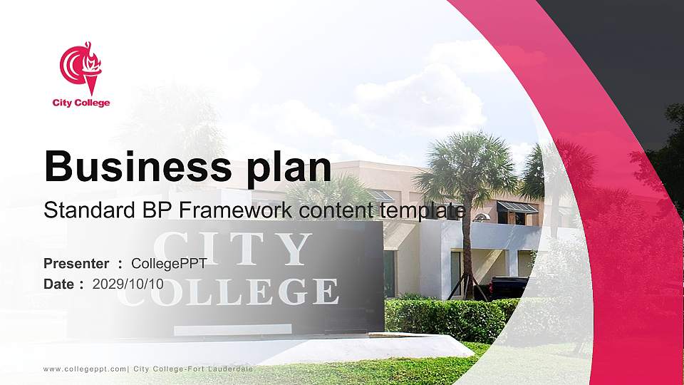 City College-Fort Lauderdale Competition/Entrepreneurship Contest PPT Template16:9 ratio PPT effect preview image