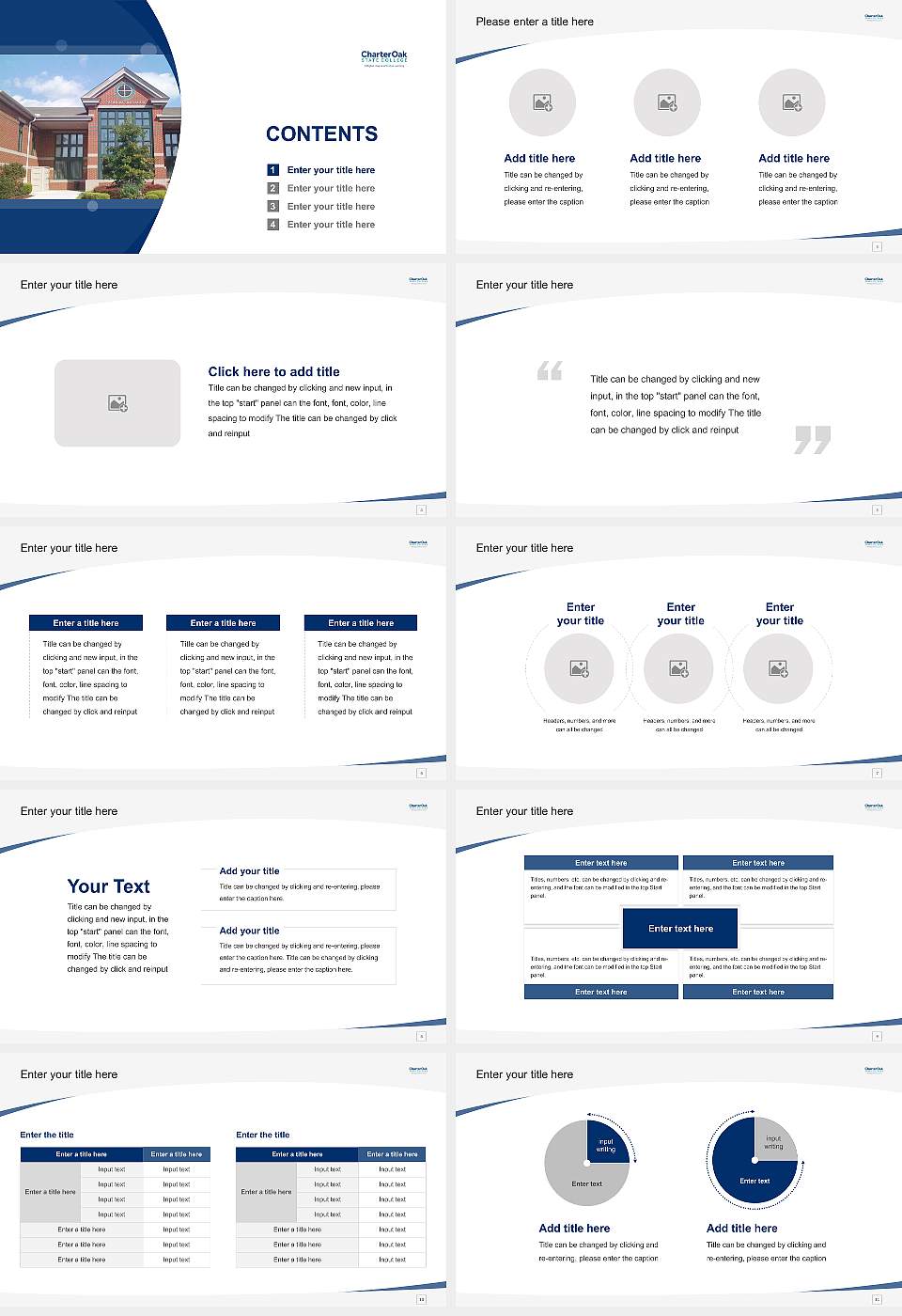 Charter Oak State College Course/Courseware Creation PPT Template16:9 ratio PPT effect preview image2