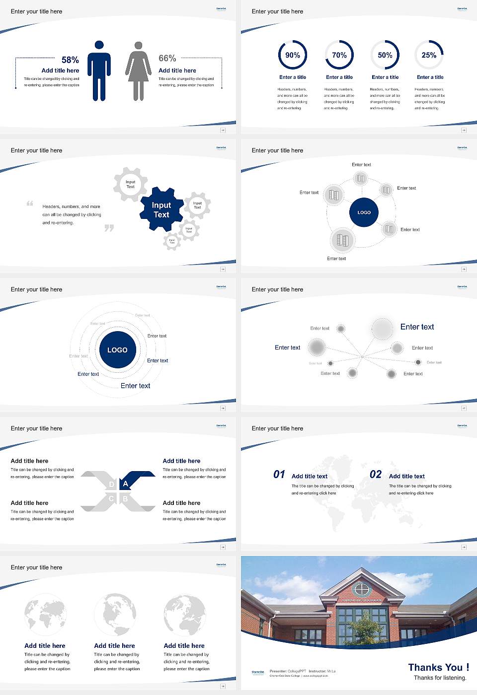 Charter Oak State College Course/Courseware Creation PPT Template16:9 ratio PPT effect preview image4