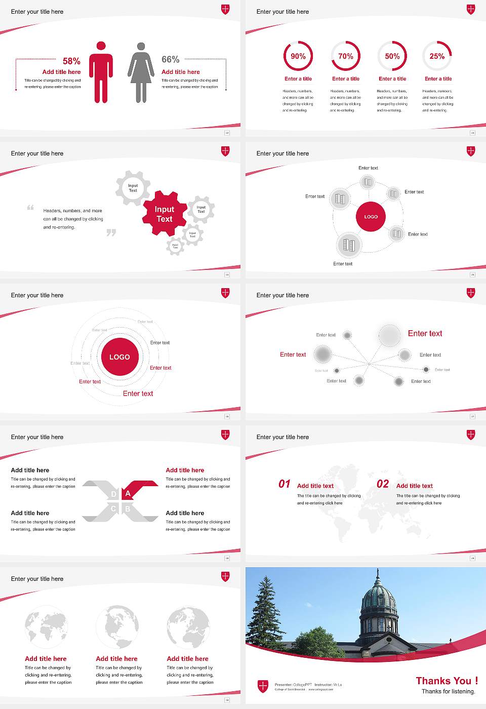 College of Saint Benedict Course/Courseware Creation PPT Template16:9 ratio PPT effect preview image4