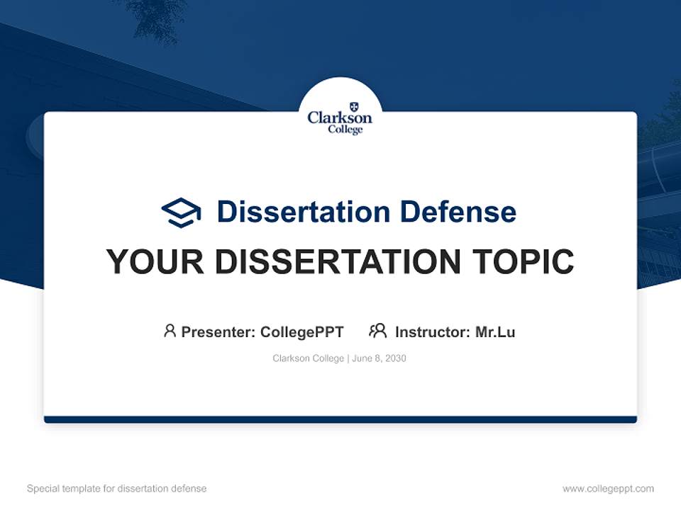 Clarkson College Graduation Thesis Defense PPT Template4:3 ratio PPT effect preview image7