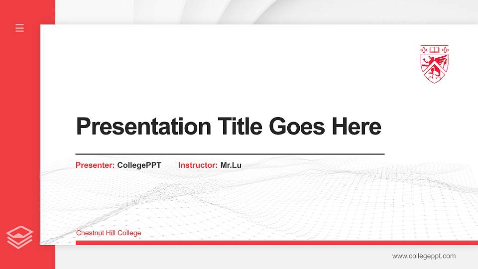 Chestnut Hill College Thesis Proposal/Graduation Defense PPT Template16:9 ratio PPT effect preview image