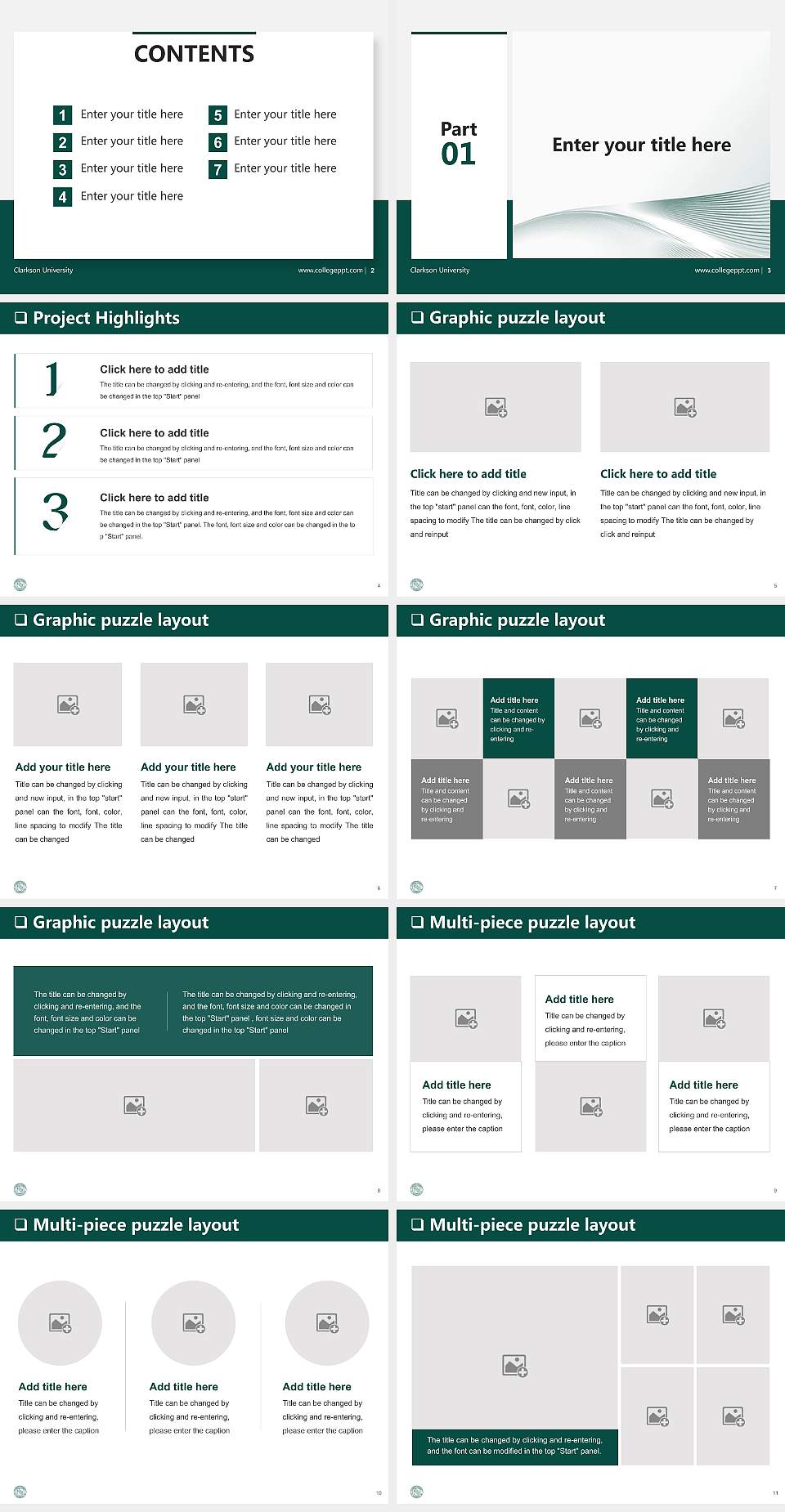 Clarkson University General Purpose PPT Template4:3 ratio PPT effect preview image2