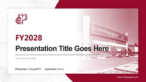 Claremont Mckenna College Academic Presentation/Research Findings Report PPT Template
