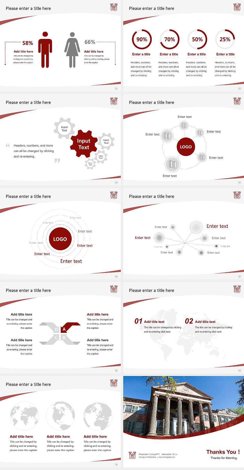 College of Charleston Course/Courseware Creation PPT Template4:3 ratio PPT effect preview image4