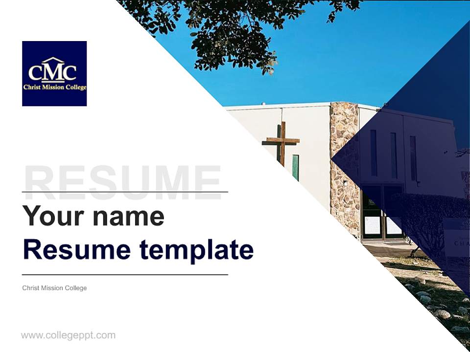 Christ Mission College Resume PPT Template4:3 ratio PPT effect preview image5