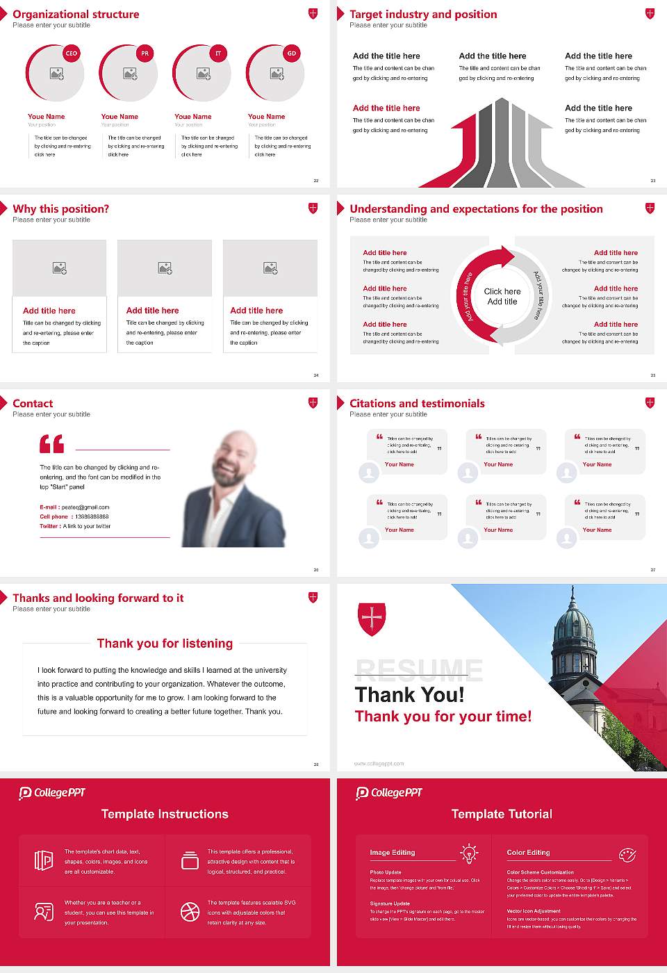 College of Saint Benedict Resume PPT Template16:9 ratio PPT effect preview image4