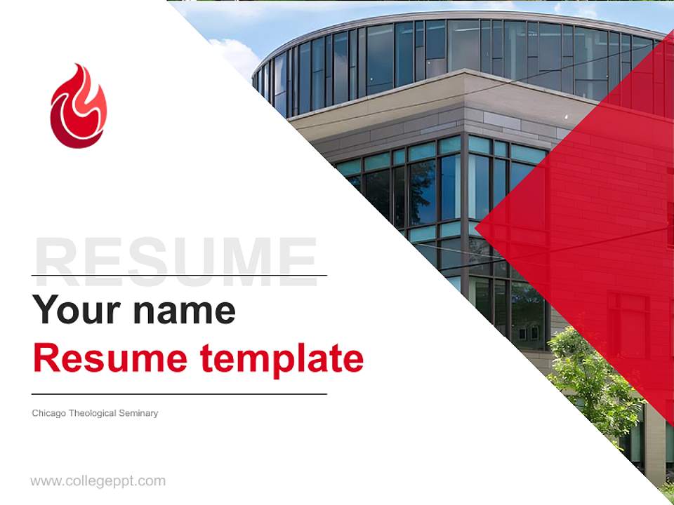 Chicago Theological Seminary Resume PPT Template4:3 ratio PPT effect preview image5