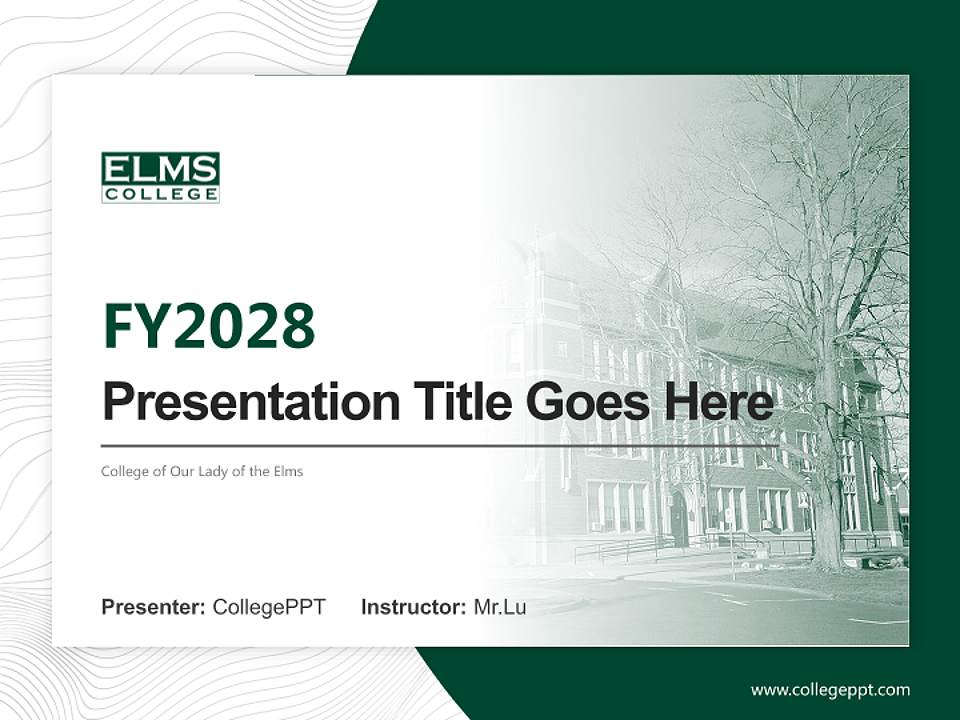College of Our Lady of the Elms Academic Presentation/Research Findings Report PPT Template4:3 ratio PPT effect preview image5