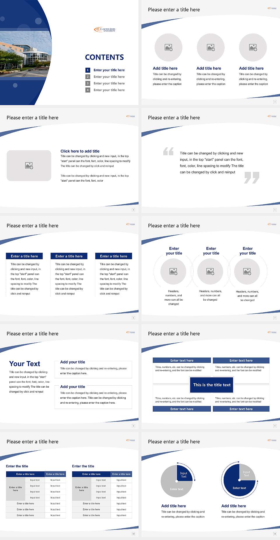 Clayton State University Course/Courseware Creation PPT Template4:3 ratio PPT effect preview image2