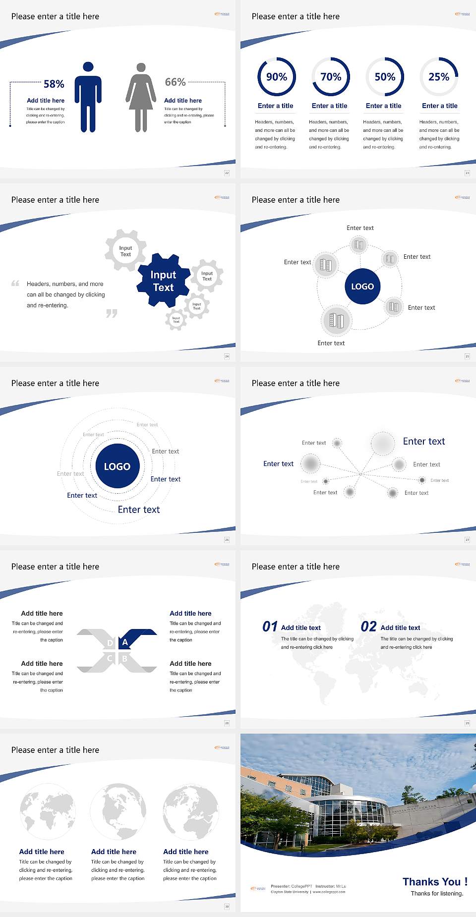 Clayton State University Course/Courseware Creation PPT Template4:3 ratio PPT effect preview image4