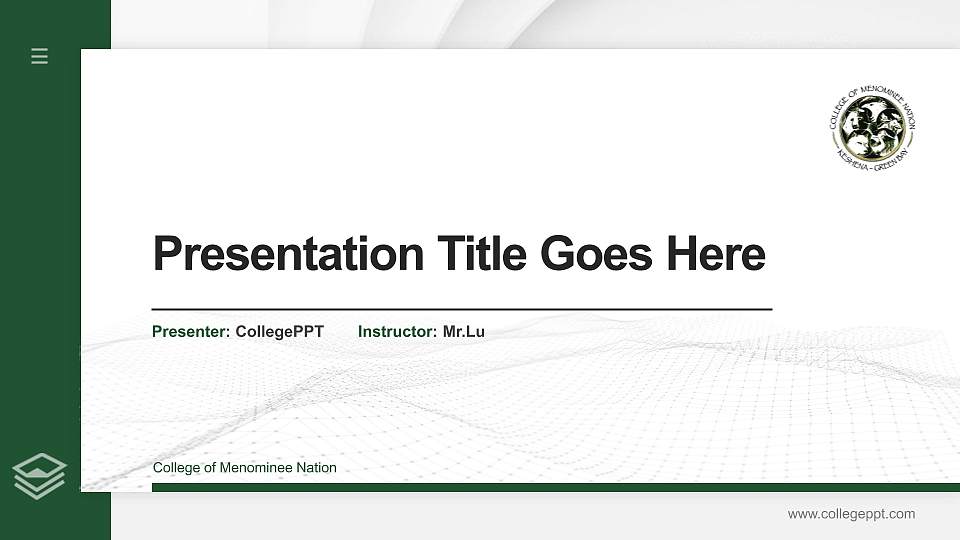College of Menominee Nation Thesis Proposal/Graduation Defense PPT Template16:9 ratio PPT effect preview image