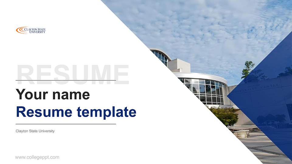 Clayton State University Resume PPT Template16:9 ratio PPT effect preview image