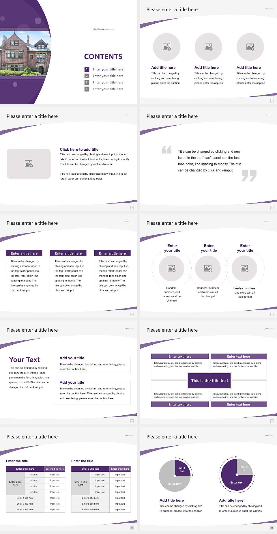 Chatham University Course/Courseware Creation PPT Template4:3 ratio PPT effect preview image2