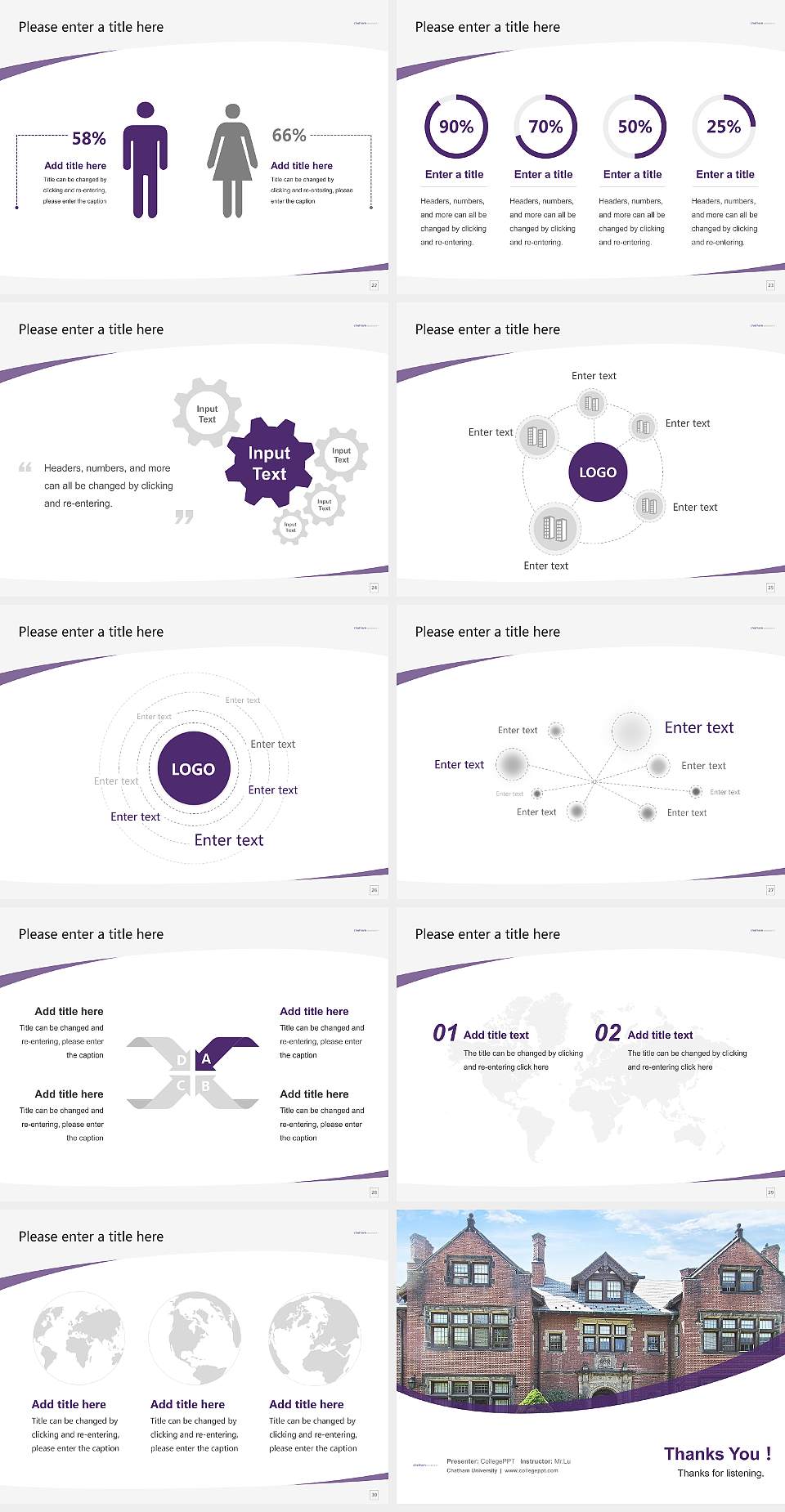 Chatham University Course/Courseware Creation PPT Template4:3 ratio PPT effect preview image4