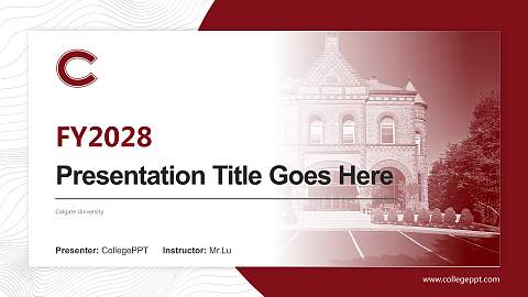 Colgate University Academic Presentation/Research Findings Report PPT Template