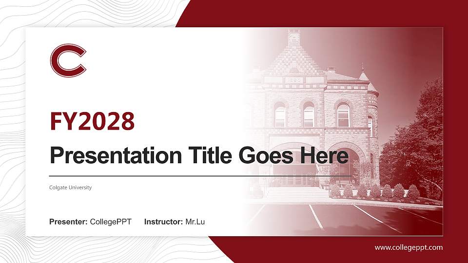 Colgate University Academic Presentation/Research Findings Report PPT Template16:9 ratio PPT effect preview image
