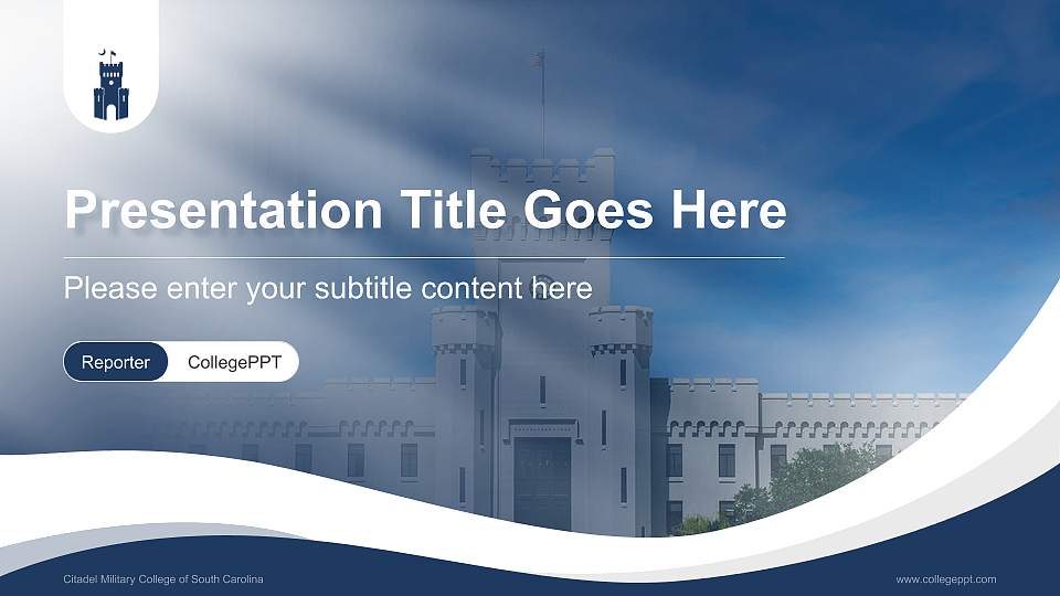 Citadel Military College of South Carolina Lecture Sharing and Networking Event PPT Template16:9 ratio PPT effect preview image