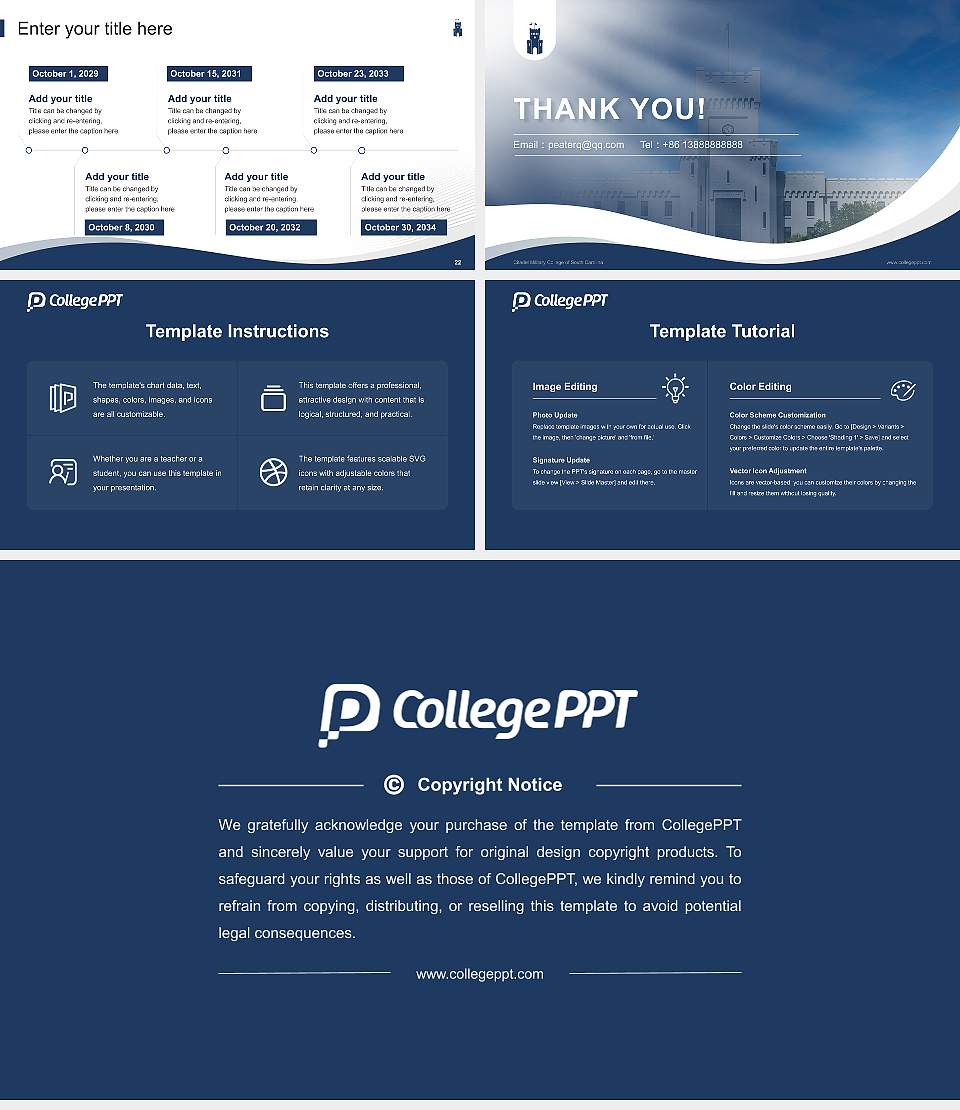 Citadel Military College of South Carolina Lecture Sharing and Networking Event PPT Template16:9 ratio PPT effect preview image4