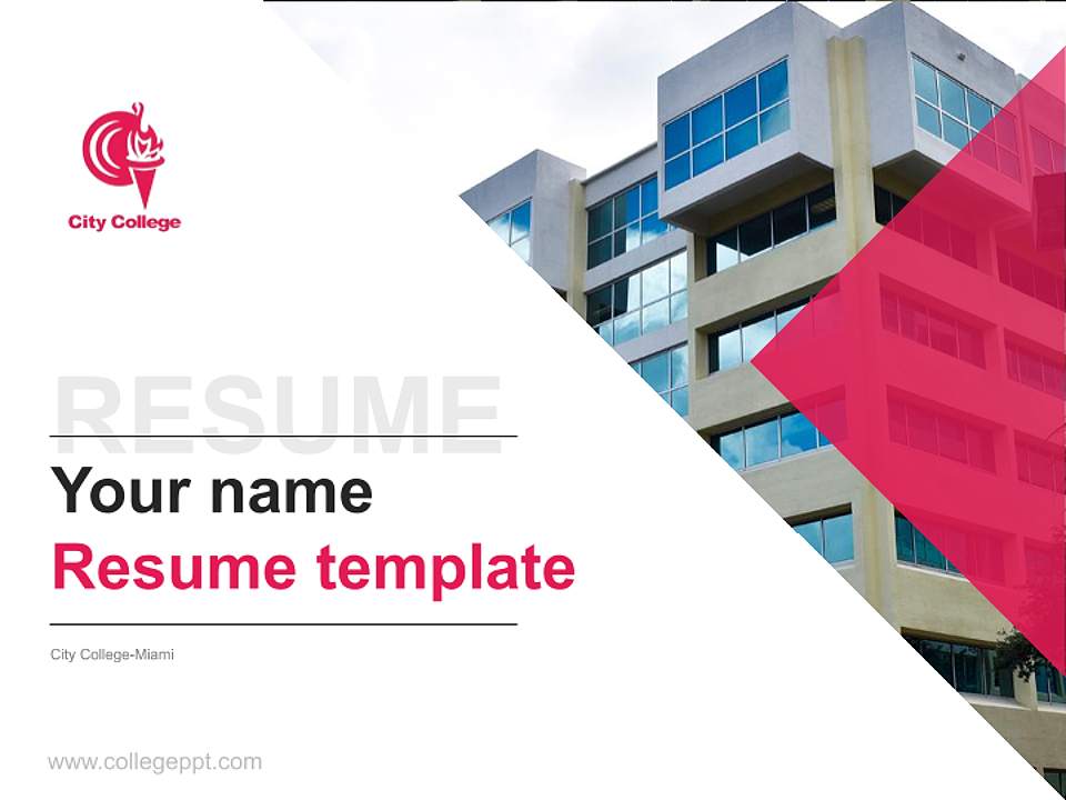 City College-Miami Resume PPT Template4:3 ratio PPT effect preview image5