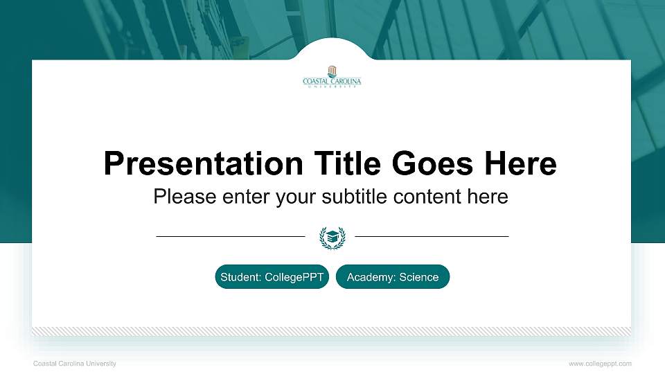 Coastal Carolina University National Scholarship Defense PPT Template16:9 ratio PPT effect preview image