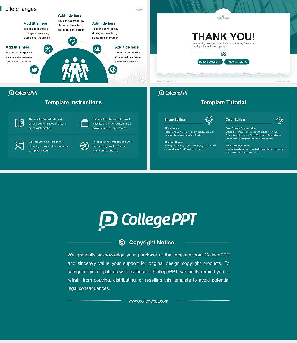 Coastal Carolina University National Scholarship Defense PPT Template16:9 ratio PPT effect preview image4