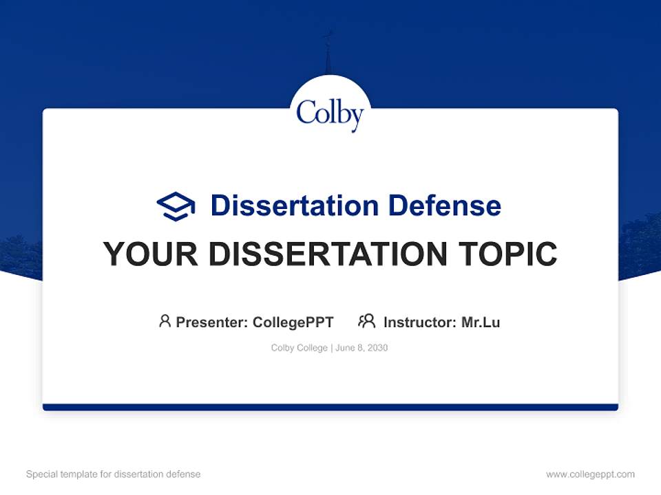 Colby College Graduation Thesis Defense PPT Template4:3 ratio PPT effect preview image7