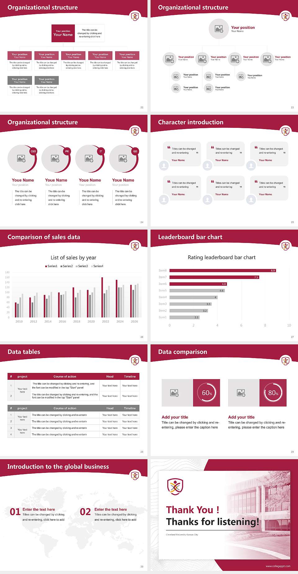 Cleveland University-Kansas City Academic Presentation/Research Findings Report PPT Template4:3 ratio PPT effect preview image4