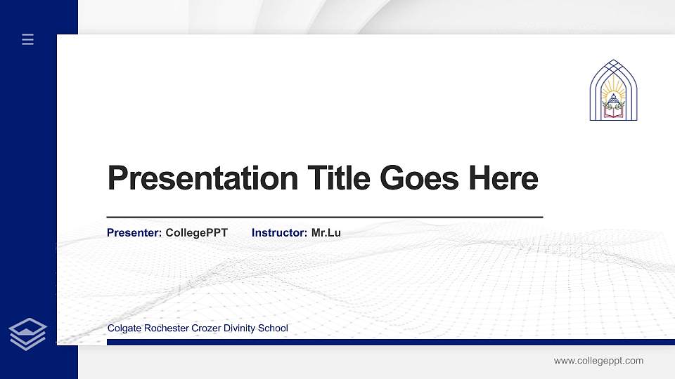Colgate Rochester Crozer Divinity School Thesis Proposal/Graduation Defense PPT Template16:9 ratio PPT effect preview image