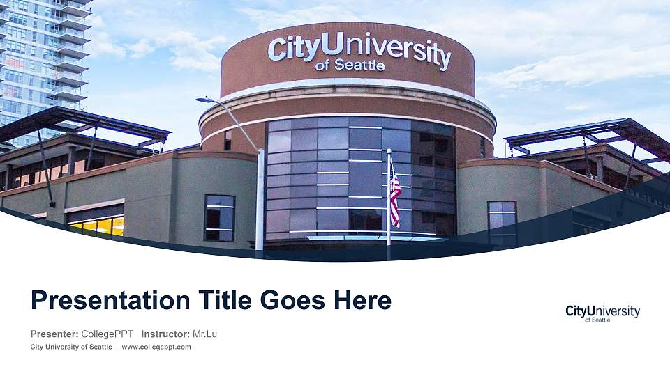 City University of Seattle Course/Courseware Creation PPT Template16:9 ratio PPT effect preview image