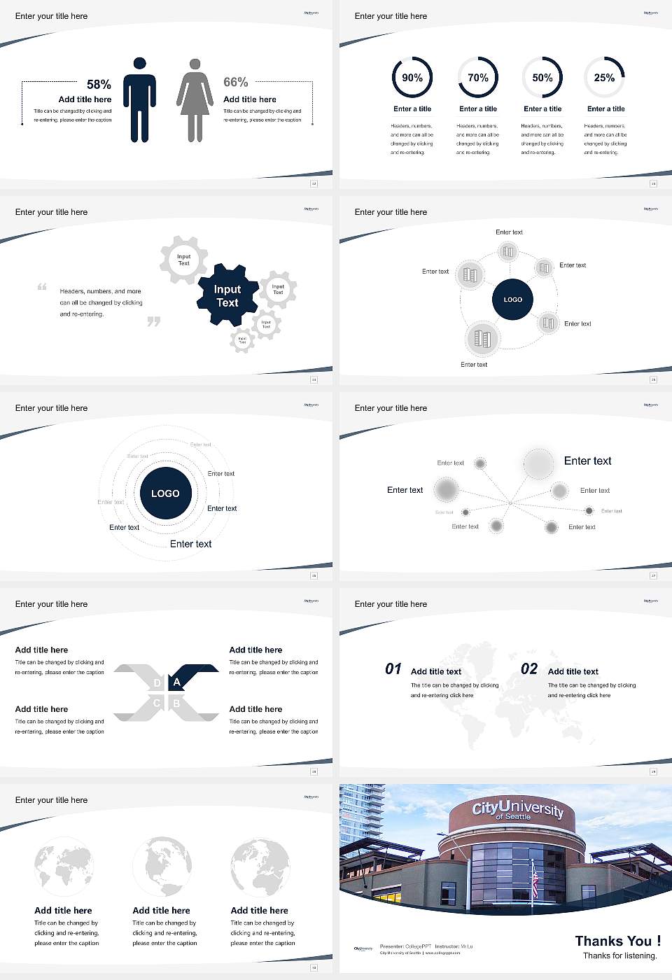 City University of Seattle Course/Courseware Creation PPT Template16:9 ratio PPT effect preview image4