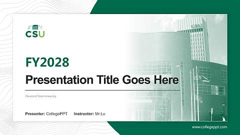 Cleveland State University Academic Presentation/Research Findings Report PPT Template