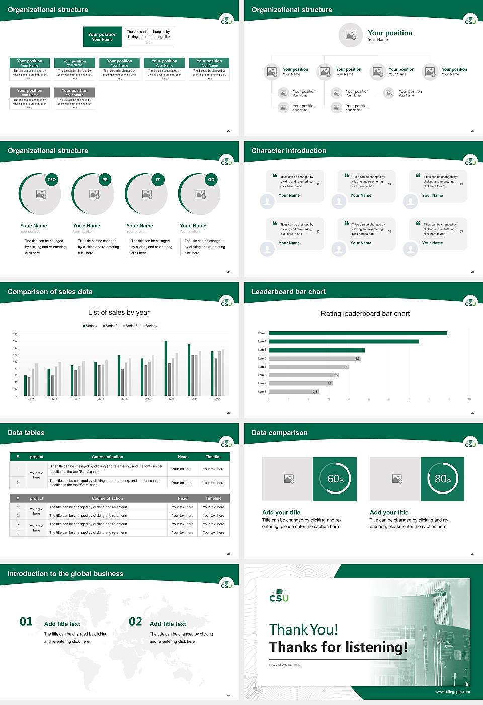 Cleveland State University Academic Presentation/Research Findings Report PPT Template16:9 ratio PPT effect preview image4