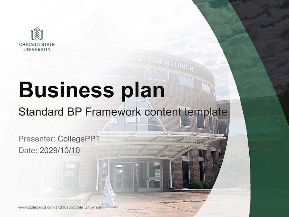 Chicago State University Competition/Entrepreneurship Contest PPT Template4:3 ratio PPT effect preview image9