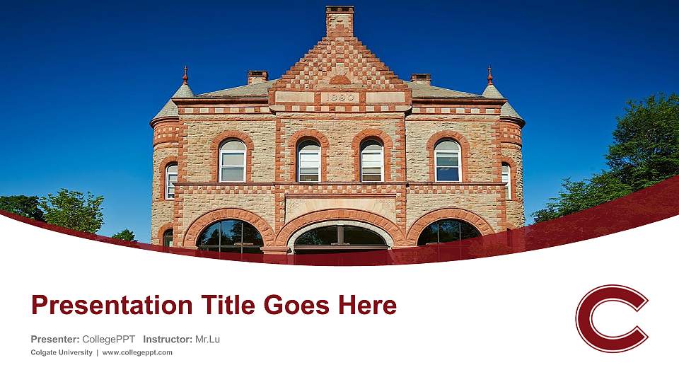 Colgate University Course/Courseware Creation PPT Template16:9 ratio PPT effect preview image