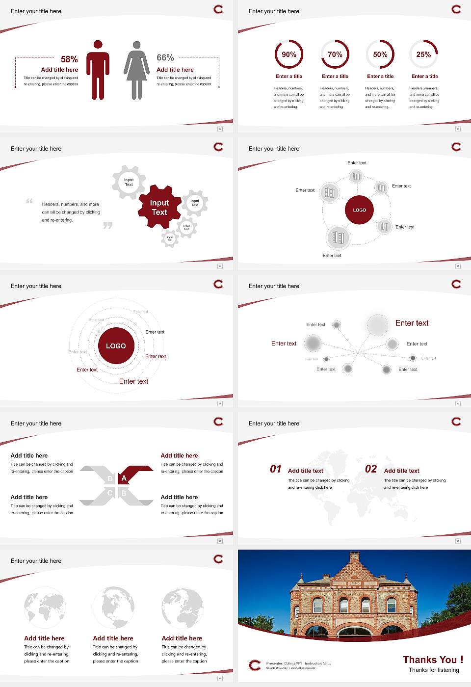 Colgate University Course/Courseware Creation PPT Template16:9 ratio PPT effect preview image4