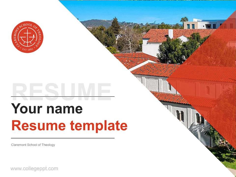 Claremont School of Theology Resume PPT Template4:3 ratio PPT effect preview image5