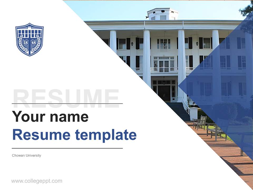 Chowan University Resume PPT Template4:3 ratio PPT effect preview image5