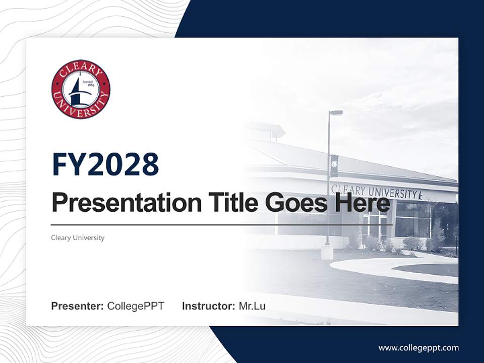 Cleary University Academic Presentation/Research Findings Report PPT Template4:3 ratio PPT effect preview image5