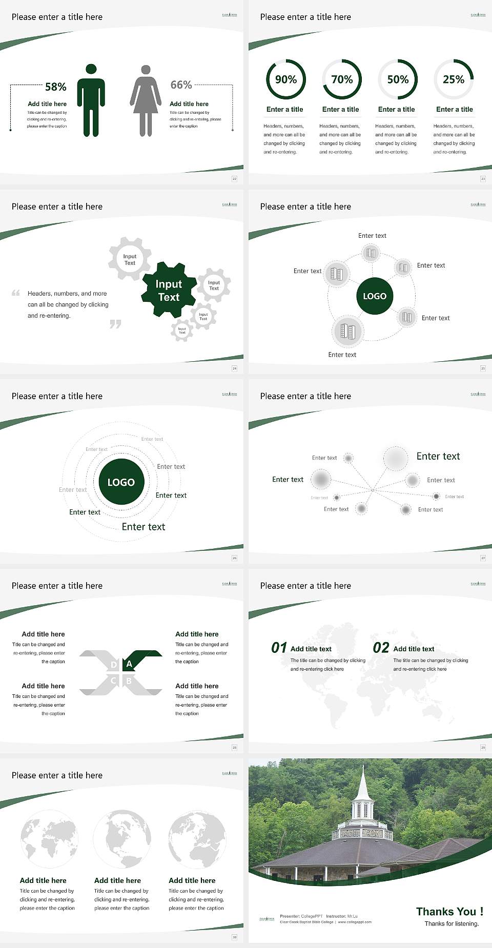 Clear Creek Baptist Bible College Course/Courseware Creation PPT Template4:3 ratio PPT effect preview image4