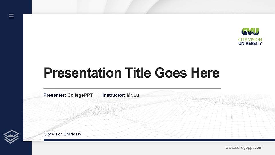 City Vision University Thesis Proposal/Graduation Defense PPT Template16:9 ratio PPT effect preview image