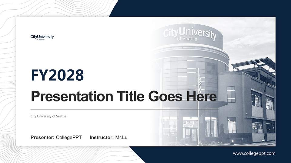 City University of Seattle Academic Presentation/Research Findings Report PPT Template16:9 ratio PPT effect preview image