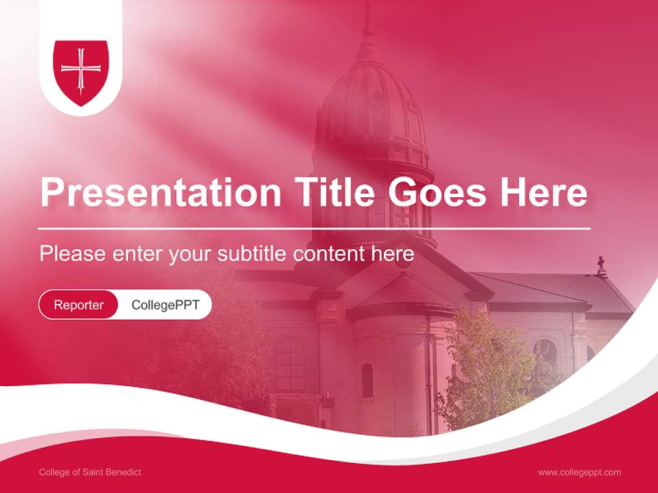 College of Saint Benedict Lecture Sharing and Networking Event PPT Template4:3 ratio PPT effect preview image4