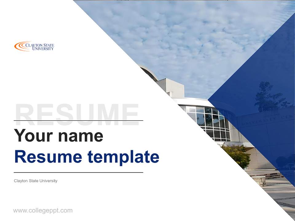 Clayton State University Resume PPT Template4:3 ratio PPT effect preview image5