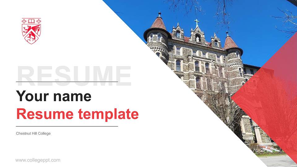 Chestnut Hill College Resume PPT Template16:9 ratio PPT effect preview image